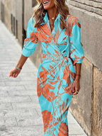 Jade - Women's Striped Wrap Midi Dress