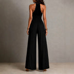 Jaya - Women's Lace Panel Halter Jumpsuit 5