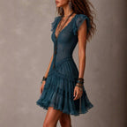Jora - Women's Lace Ruffle Tiered Mini Dress 3