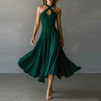 Josefine - Women's Cross-Halter Flared Midi Dress 2