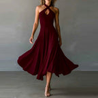 Josefine - Women's Cross-Halter Flared Midi Dress 4