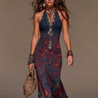 Kaia - Women's Floral Halter Bohemian Maxi Dress 2