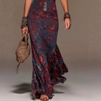 Kaia - Women's Floral Halter Bohemian Maxi Dress 4