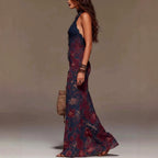 Kaia - Women's Floral Halter Bohemian Maxi Dress 5