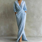 Kierra - Women's Draped Twist Front Maxi Dress 4