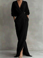 Kierra - Women's Draped Twist Front Maxi Dress 5