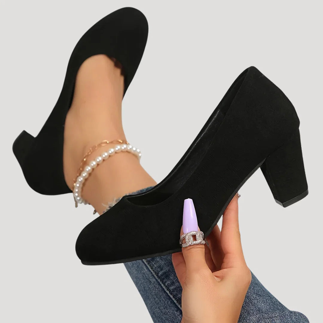 Kirsten - Women's Block Heel Court Pumps