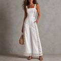 Kornelia - Women's Lace Panel Wide Leg Jumpsuit 1