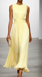 Leandra - Women's Ruched Waist Sleeveless Flared Dress 2