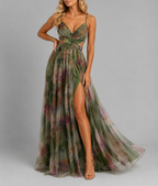 Lexi - Women's Watercolour Floral V-Neck Maxi Dress