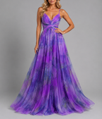 Lexi - Women's Watercolour Floral V-Neck Maxi Dress