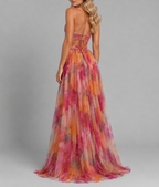 Lexi - Women's Watercolour Floral V-Neck Maxi Dress