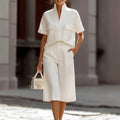 Livia - Women's V-Neck Short Sleeve Matching Set 1