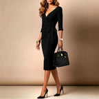 Lola - Women's Wrap V-Neck Midi Dress 3