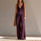 Loredana - Women's Sleeveless Top & Wide-Leg Pants Set 1