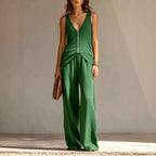 Loredana - Women's Sleeveless Top & Wide-Leg Pants Set 4
