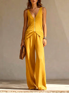 Loredana - Women's Sleeveless Top & Wide-Leg Pants Set 5