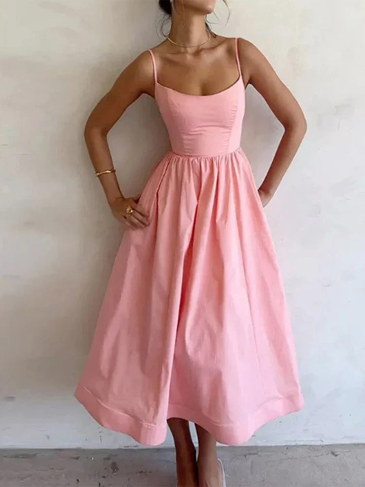 Luisa - Women's A-Line Camisole Dress with Fitted Bodice