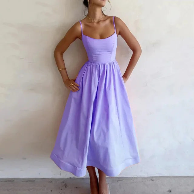 Luisa - Women's A-Line Camisole Dress with Fitted Bodice