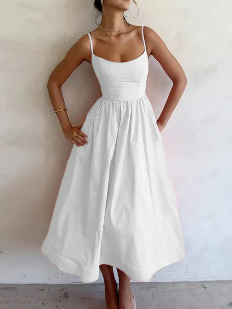 Luisa - Women's A-Line Camisole Dress with Fitted Bodice