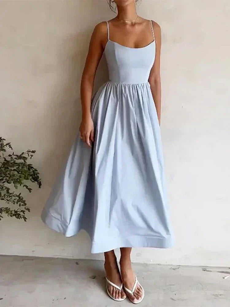 Luisa - Women's A-Line Camisole Dress with Fitted Bodice