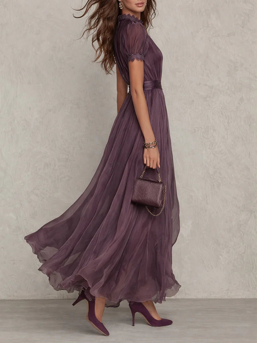 Lyra - Women's Keyhole Chiffon Dress