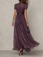 Lyra - Women's Keyhole Chiffon Dress
