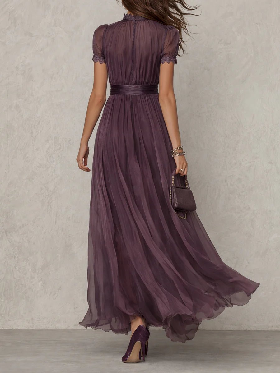 Lyra - Women's Keyhole Chiffon Dress