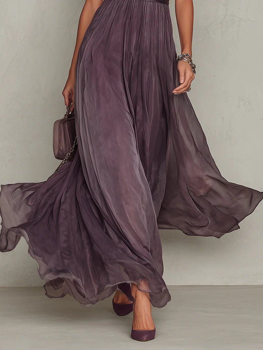Lyra - Women's Keyhole Chiffon Dress