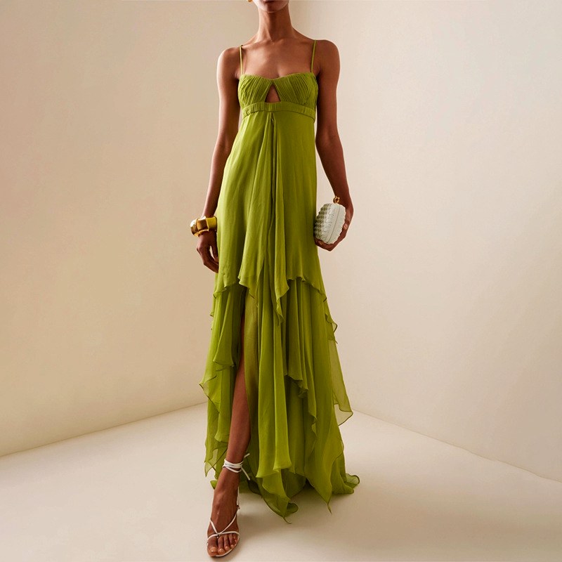 Madeline - Women's Strappy Pleated Tiered Dress 1