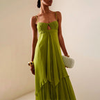 Madeline - Women's Strappy Pleated Tiered Dress 2