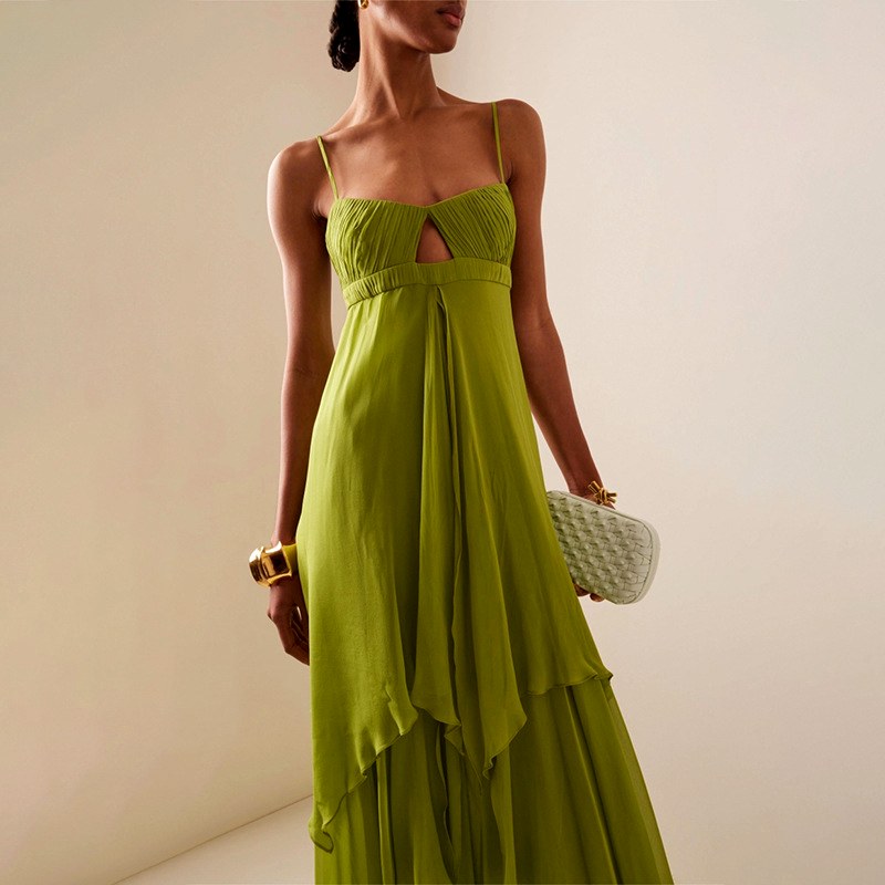 Madeline - Women's Strappy Pleated Tiered Dress 2