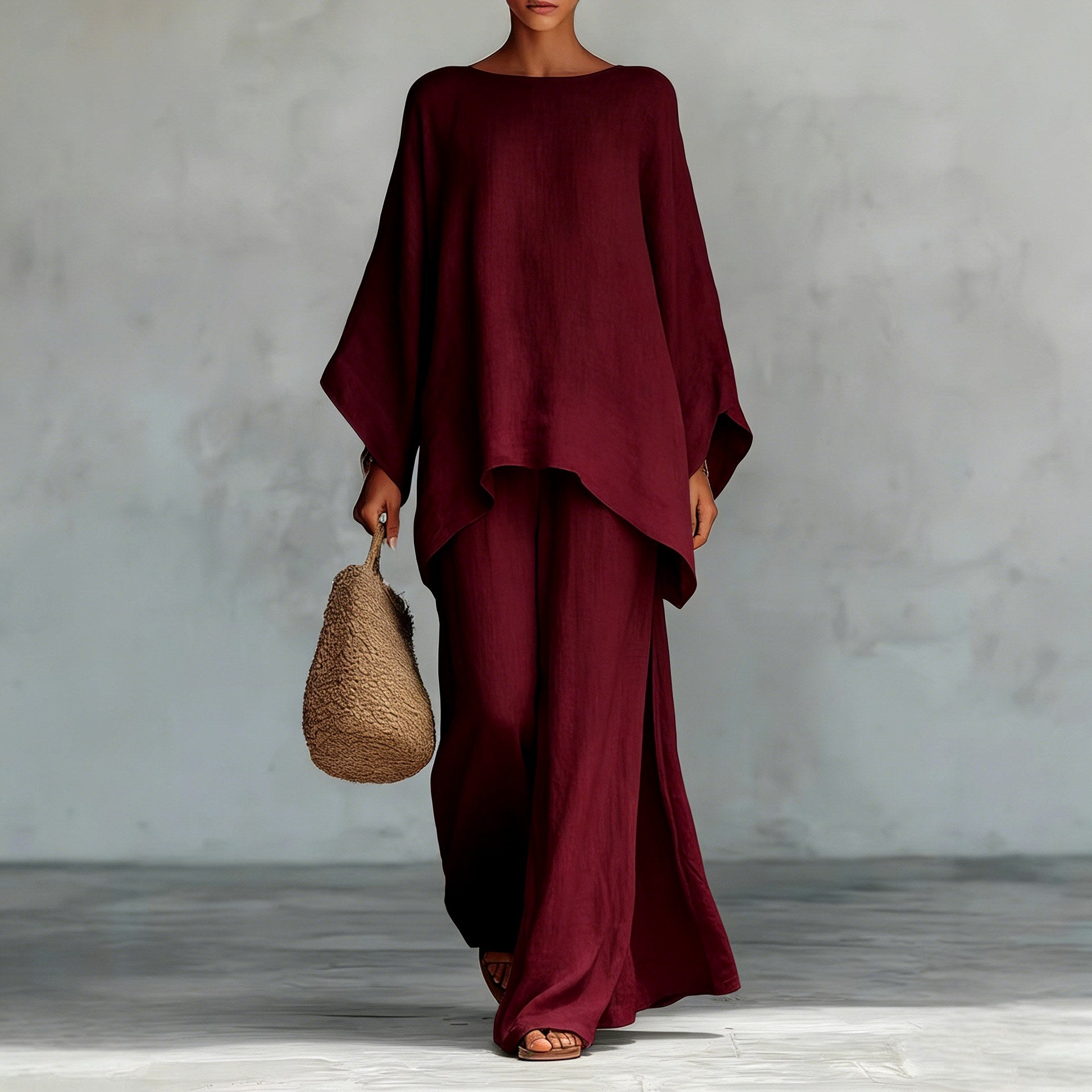 Maeve - Women's Oversized Tunic & Wide Leg Pant Set 4