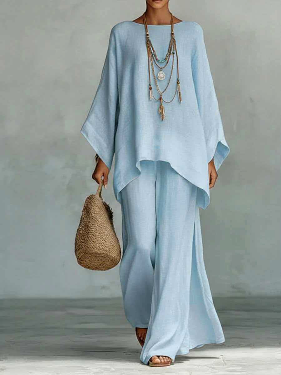 Maeve - Women's Oversized Tunic & Wide Leg Pant Set 5