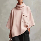 Marcy - Women's Cowl Neck Oversized Poncho Top 1