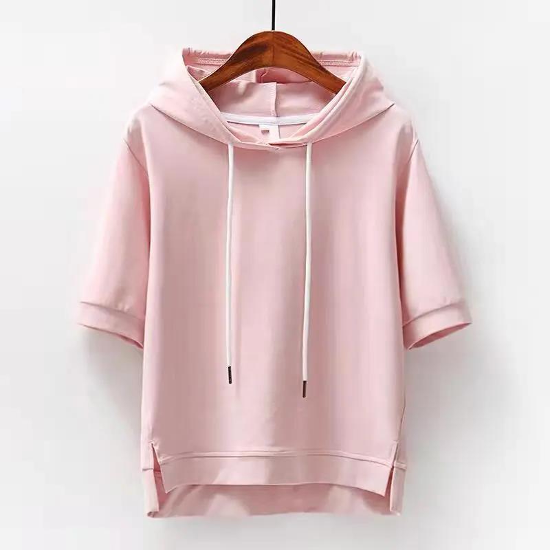 Margaux - Women's Short-Sleeve Drawstring Hoodie