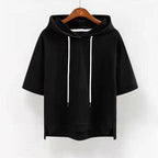 Margaux - Women's Short-Sleeve Drawstring Hoodie