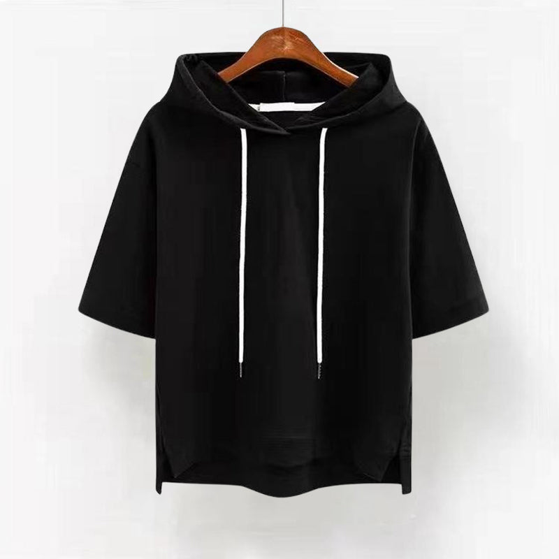 Margaux - Women's Short-Sleeve Drawstring Hoodie