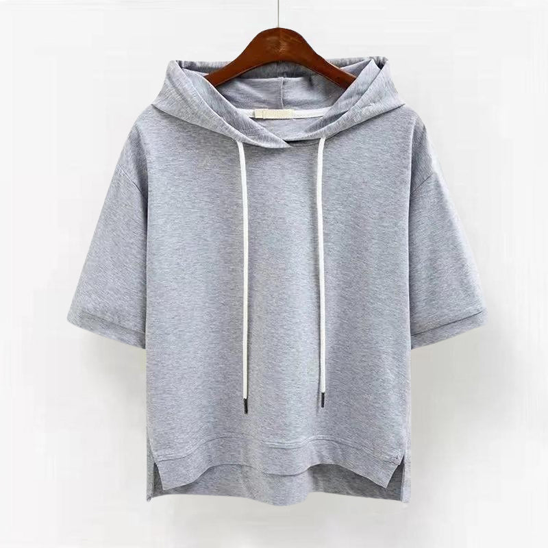 Margaux - Women's Short-Sleeve Drawstring Hoodie