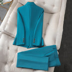 Matilda - Women's Double-Breasted Blazer and Tailored Pants Set
