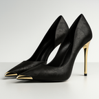 Maybel - Women's Pointed-Toe Stiletto Heels with Metallic Toe Cap