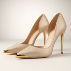 Maybel - Women's Pointed-Toe Stiletto Heels with Metallic Toe Cap