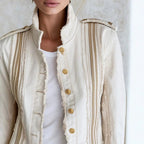 Mica - Women's Frayed Trim Button Front Denim Jacket 2