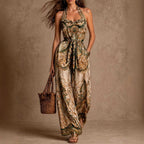 Michaela - Women's Printed Halter Wide-Leg Jumpsuit 1