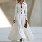 Monica - Women's Collared Button-Front Maxi Dress 2