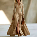 Monica - Women's Collared Button-Front Maxi Dress 3