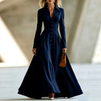 Monica - Women's Collared Button-Front Maxi Dress 4