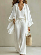 Monroe - Women's Relaxed Cami, Cardigan & Wide-Leg Pants Set 1