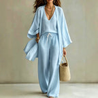 Monroe - Women's Relaxed Cami, Cardigan & Wide-Leg Pants Set 2