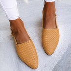 Nadia - Women's Woven Leather Slingback Flats